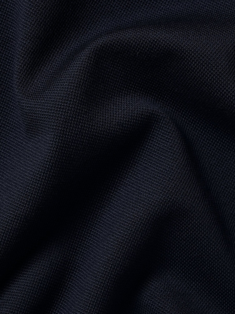 Charles Tyrwhitt BlueNavy Short Sleeve Smart Pique Polo Shirt - Image 5 of 5