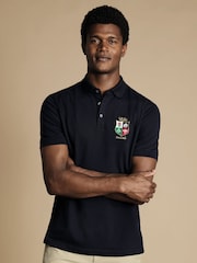 Blau - Charles Tyrwhitt The Lions Print TM Pique Polo Shirt - Bild 1 von 5