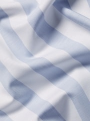 Charles Tyrwhitt Blue Slim Fit Wide Stripe Non-Iron Stretch Poplin Slub Shirt - Image 5 of 5