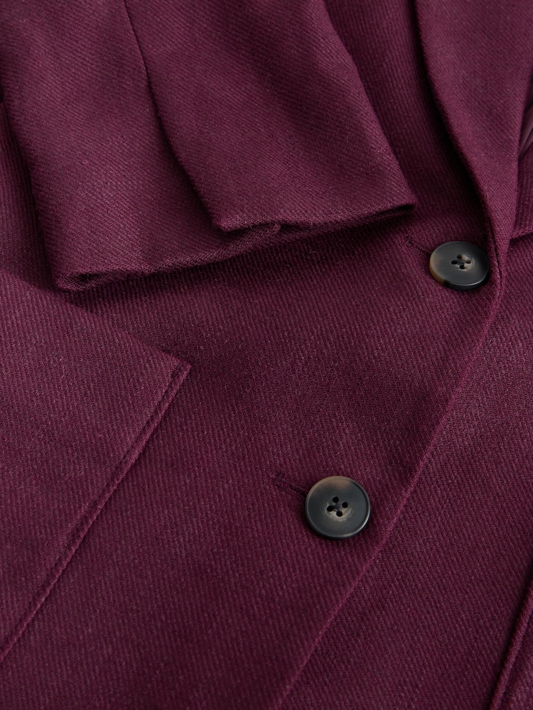 Burgundy Linen Rich Single Breasted Blazer - Image 11 of 11 Burgundy Linen Rich Single Breasted Blazer - Image 11 of 11
