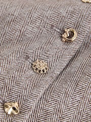 Mole Linen Rich Herringbone Collarless Jacket - Image 8 of 8