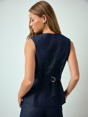 Indigoblau - Westen mit Seesterndetail und Leinen im Denim-Look - Bild 3 von 8