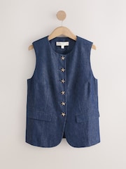 Indigoblau - Westen mit Seesterndetail und Leinen im Denim-Look - Bild 5 von 8