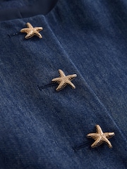 Indigoblau - Westen mit Seesterndetail und Leinen im Denim-Look - Bild 7 von 8