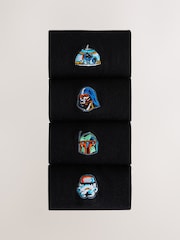 Black Star Wars Embroidered Socks 4 Pack - Image 1 of 8