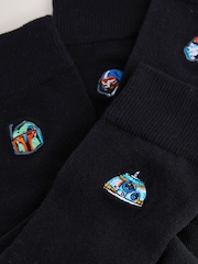 Black Star Wars Embroidered Socks 4 Pack - Image 3 of 8
