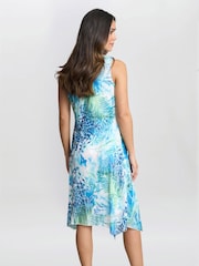 Gina Bacconi Blue Eliana Floral Print Dress - Image 2 of 5