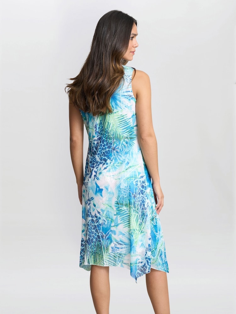 Gina Bacconi Blue Eliana Floral Print Dress - Imagen 2 de 5 Gina Bacconi Blue Eliana Floral Print Dress - Imagen 2 de 5