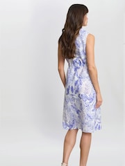 Gina Bacconi Blue Adalynn Floral Print Shirt Dress - Image 2 of 7