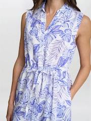 Gina Bacconi Blue Adalynn Floral Print Shirt Dress - Image 5 of 7