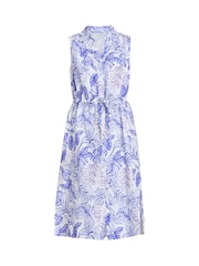 Gina Bacconi Blue Adalynn Floral Print Shirt Dress - Image 6 of 7