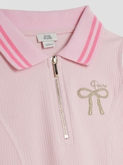 River Island Pink Girls Sleeveless Bow Collar Dress - Image 3 of 4