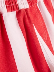 River Island White Girls Shell 100% Cotton Stripe Shorts Set - Image 4 of 5