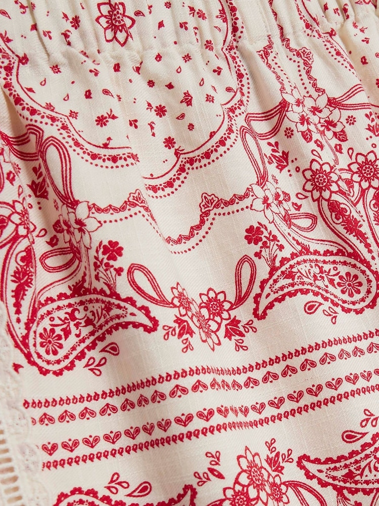 River Island Red Girls Bandana Hanky 100% Cotton Trousers Set - Image 4 of 4