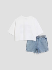 River Island Blue Girls Fruit 100% Cotton Shorts Set - Image 2 of 5