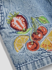 River Island Blue Girls Fruit 100% Cotton Shorts Set - Image 5 of 5