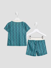 River Island Green Boys Football T-Shirt and Shorts Set - Image 2 of 5