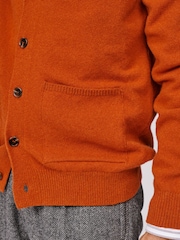 Aubin Red Hales Lambswool Cardigan - Image 4 of 5