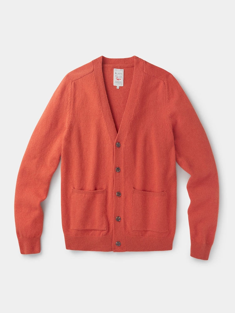 Aubin Red Hales Lambswool Cardigan - Image 5 of 5