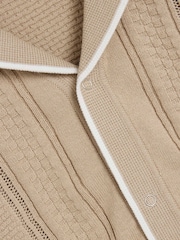 River Island Natural Boys Textured Revere Top and short set - Image 4 of 5