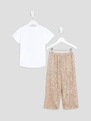 River Island Girls Dancin Queen Sequin T-shirt & Trouser set - صورة 3 من 5
