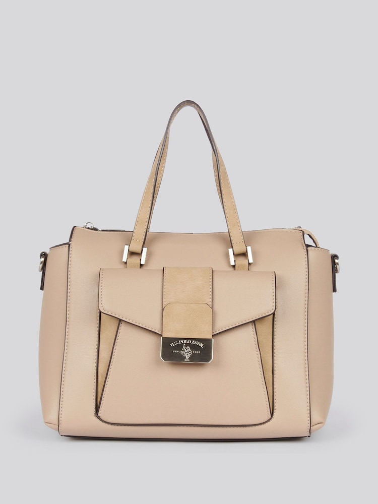 U.S. Polo Assn. Nude Womens Romantic Double Handle Bag - Image 1 of 6