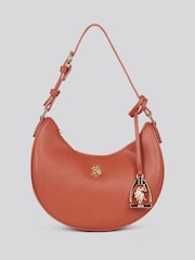 Castanho - U.S. Polo Assn. Bolsa Hobo pequena redonda Jones para mulheres - Imagem 1 de 7