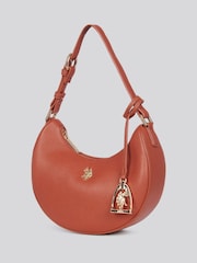Castanho - U.S. Polo Assn. Bolsa Hobo pequena redonda Jones para mulheres - Imagem 2 de 7