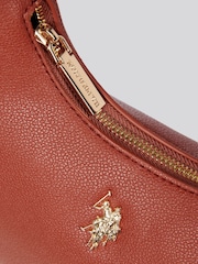 Castanho - U.S. Polo Assn. Bolsa Hobo pequena redonda Jones para mulheres - Imagem 5 de 7