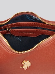 Castanho - U.S. Polo Assn. Bolsa Hobo pequena redonda Jones para mulheres - Imagem 7 de 7