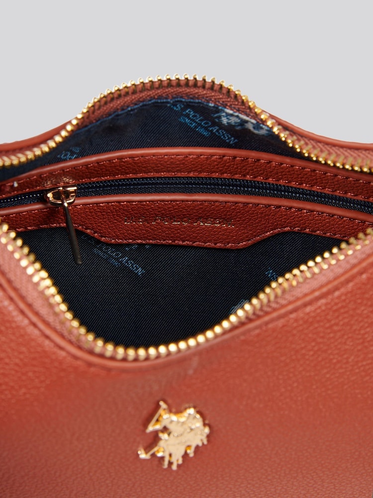U.S. Polo Assn. Brown Womens Jones Small Round Hobo Bag - Image 7 of 7 U.S. Polo Assn. Brown Womens Jones Small Round Hobo Bag - Image 7 of 7