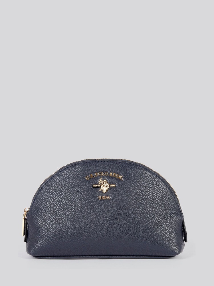U.S. Polo Assn. Blue Womens Stanford Round Beauty Bag - Image 1 of 6