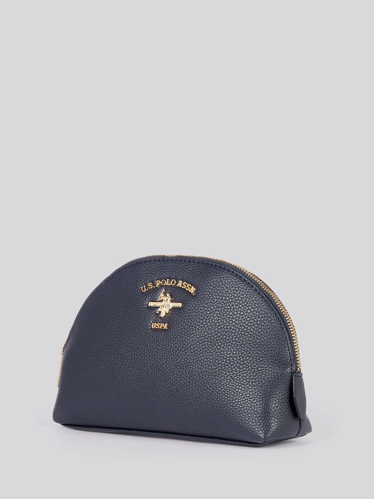 U.S. Polo Assn. Blue Womens Stanford Round Beauty Bag - Image 2 of 6