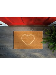 Esselle Neutral Astley Pressed Heart Embossed Doormat - Image 1 of 5