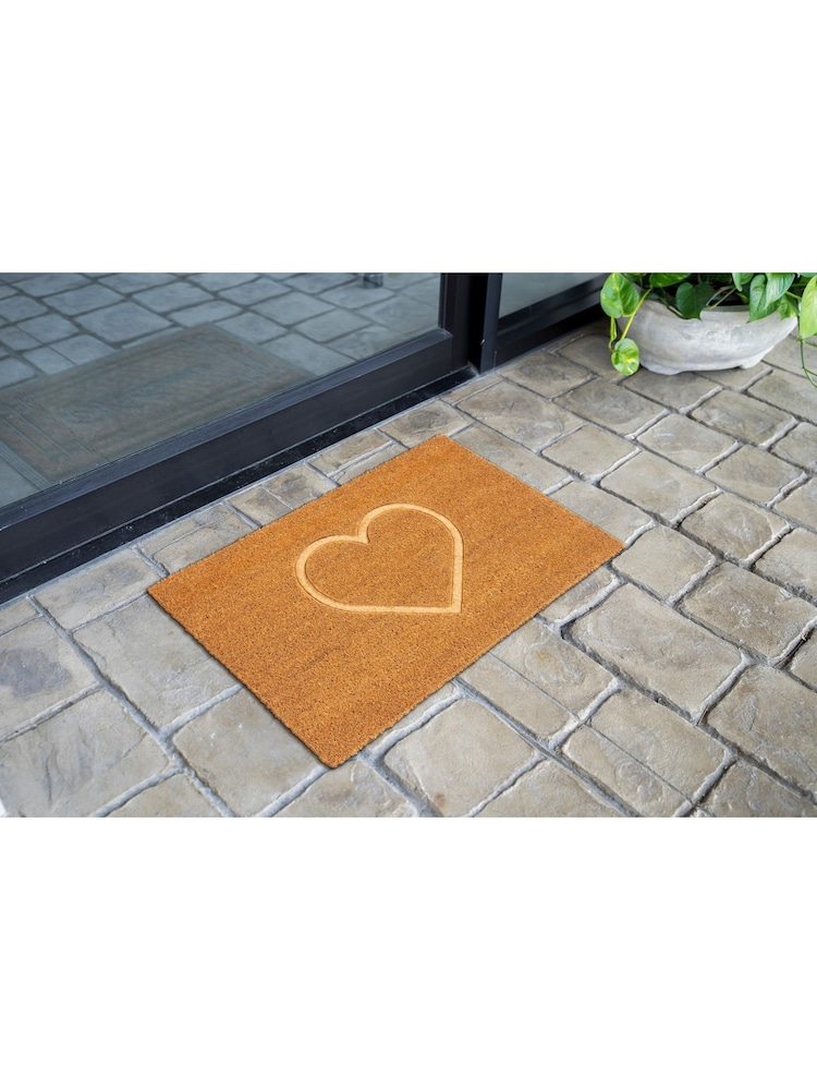 Esselle Neutral Astley Pressed Heart Embossed Doormat - Image 2 of 5