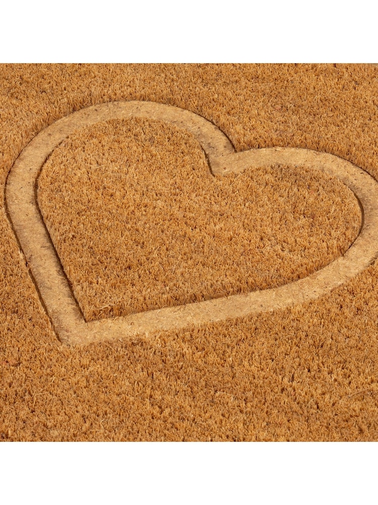 Esselle Neutral Astley Pressed Heart Embossed Doormat - Image 5 of 5