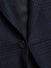 Charles Tyrwhitt Chrome Blue Slim Fit Wool Silk Jacket - Image 5 of 5
