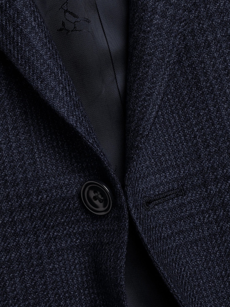 Charles Tyrwhitt Chrome Blue Slim Fit Wool Silk Jacket - Image 5 of 5
