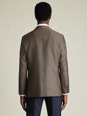 Charles Tyrwhitt Brown Slim Fit Wool Silk Jacket - Image 2 of 5