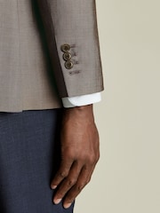 Charles Tyrwhitt Brown Slim Fit Wool Silk Jacket - Image 3 of 5