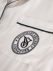 Victoria's Secret White Stripe Satin Short Pyjamas Set - Image 6 of 7