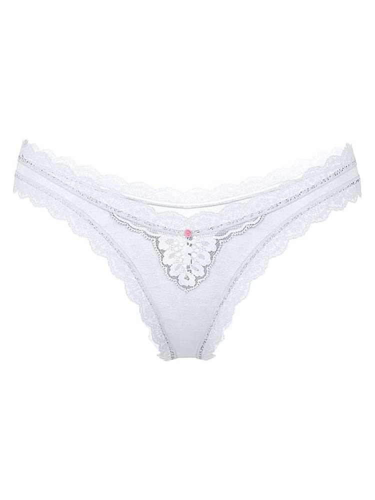 Victoria's Secret Palest Blue Lace Trim Brazilian Knickers - Image 3 of 3