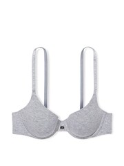 Victoria's Secret Heather Grey Lightly Lined Demi Cotton Logo Bra - Image 3 of 3