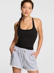 Victoria's Secret PINK Black Cotton Square Neck Sports Bra - Image 1 of 2