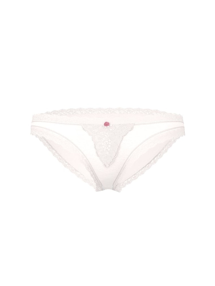 Victoria's Secret Coconut White Lace Trim Bikini Knickers - Image 3 of 3