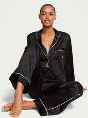 Victoria's Secret Black Satin Long Pyjamas Set - Image 1 of 3