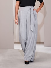 Gris - Pantalons croisés à Jambe large - Image 3 sur 8