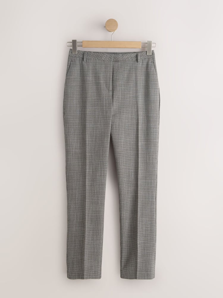 Womens Next Green/Grey Check Slim Trousers US 14 Petite