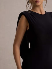 Club L London Black To The Moon Cowl-Back Maxi Dress - Image 5 of 6