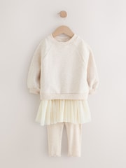 Neutral Sweatshirt Skirt and Leggings 2 Piece Set (3mths-7yrs) - Image 5 of 13